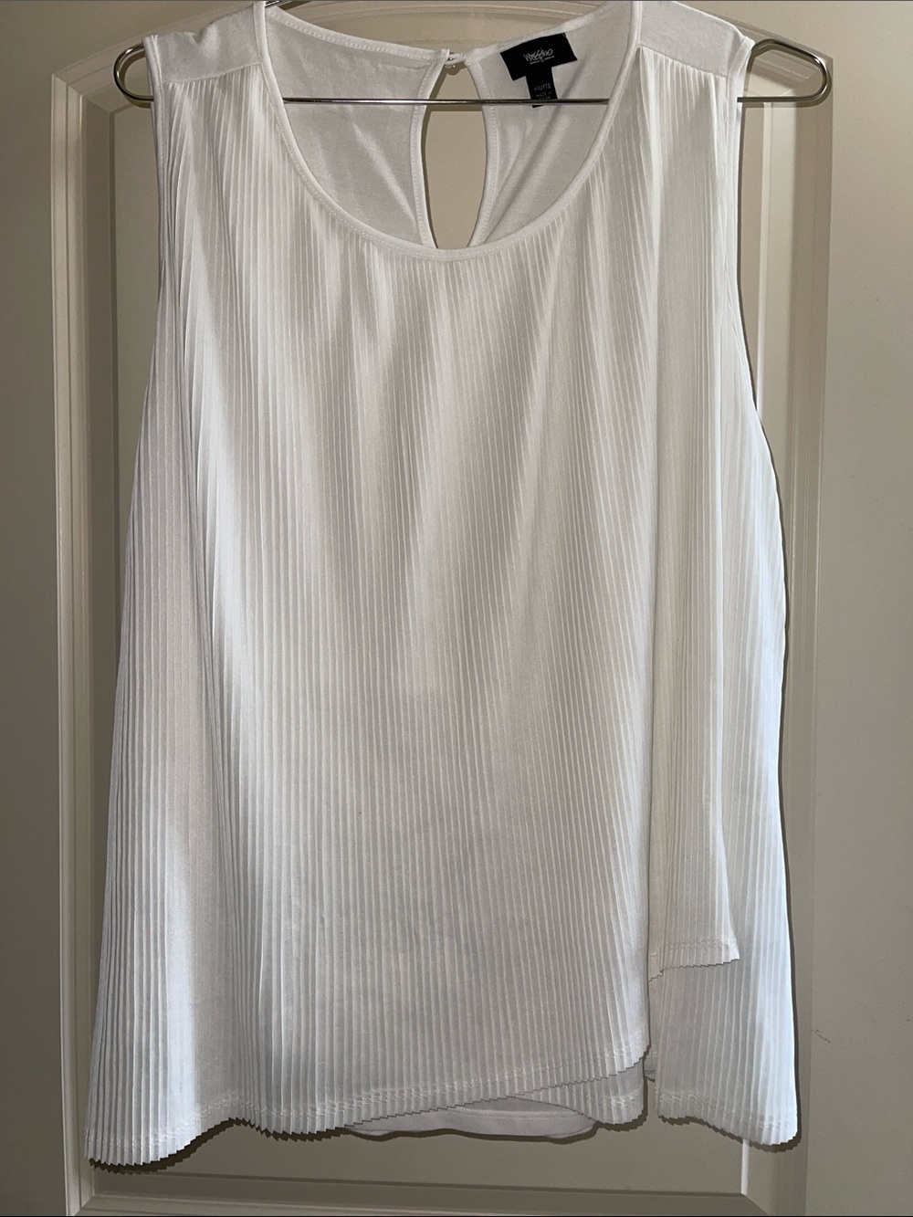 White Pleated Sleeveless Camisole